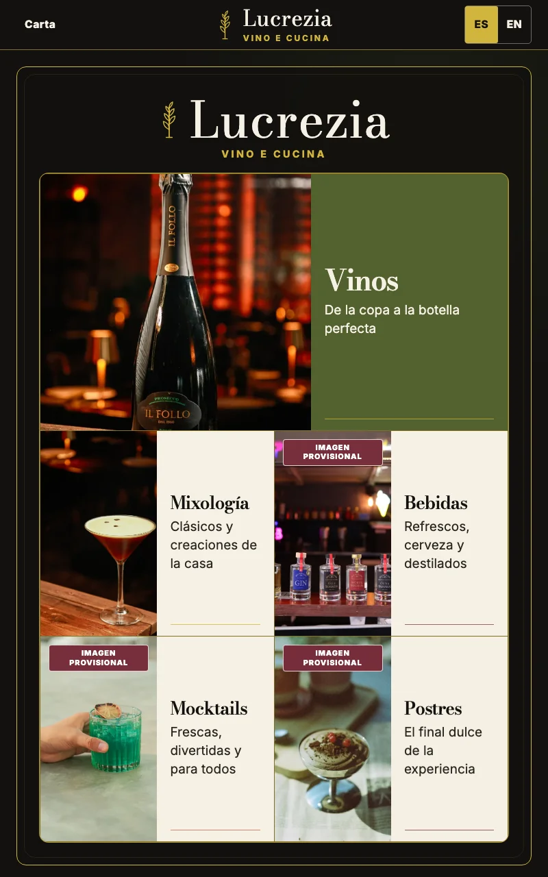 Carta para tablet · Cinco Actos · Lucrezia