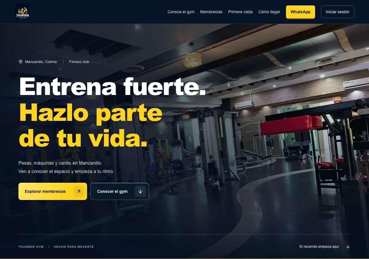 Inicio · Thunder Gym